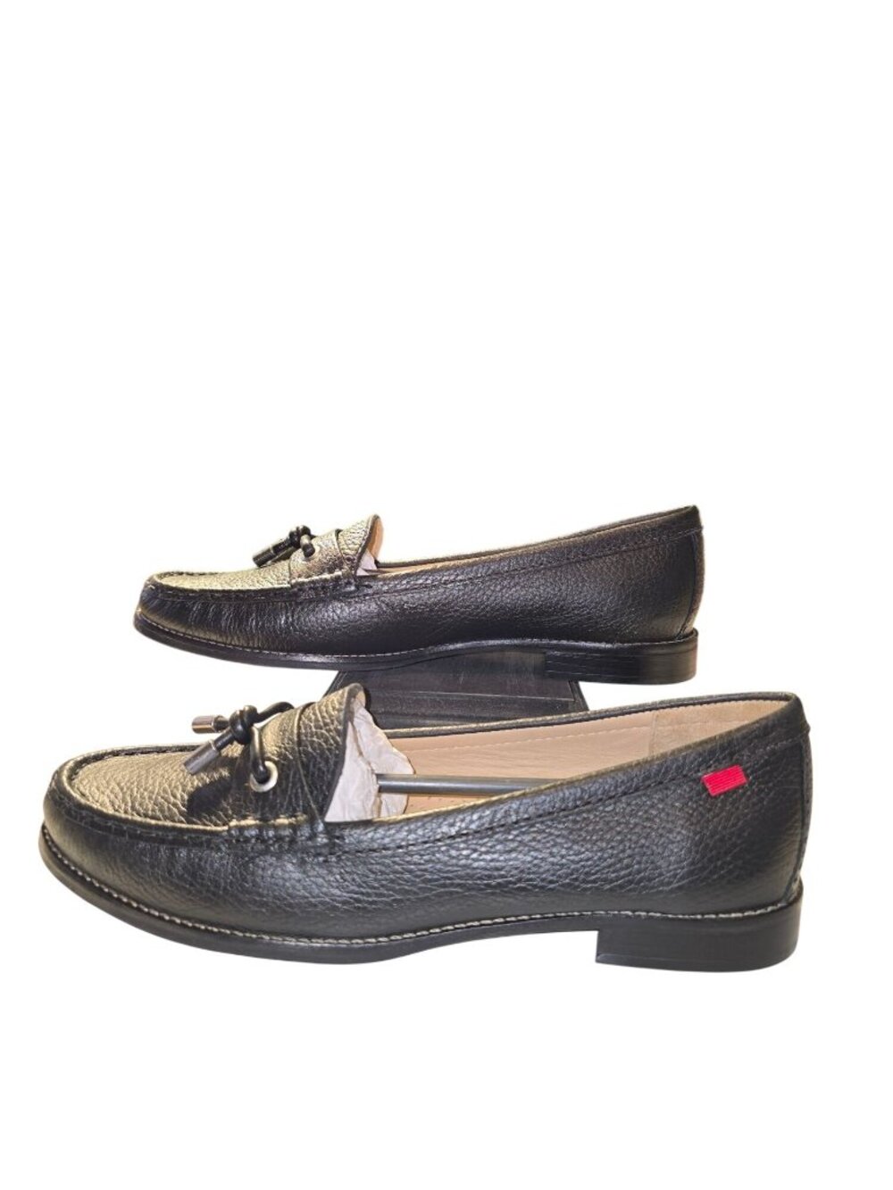 Marc Joseph New York Jackson St. Black Pebble Leather Loafers, Silver, NWOB - Picture 2 of 8